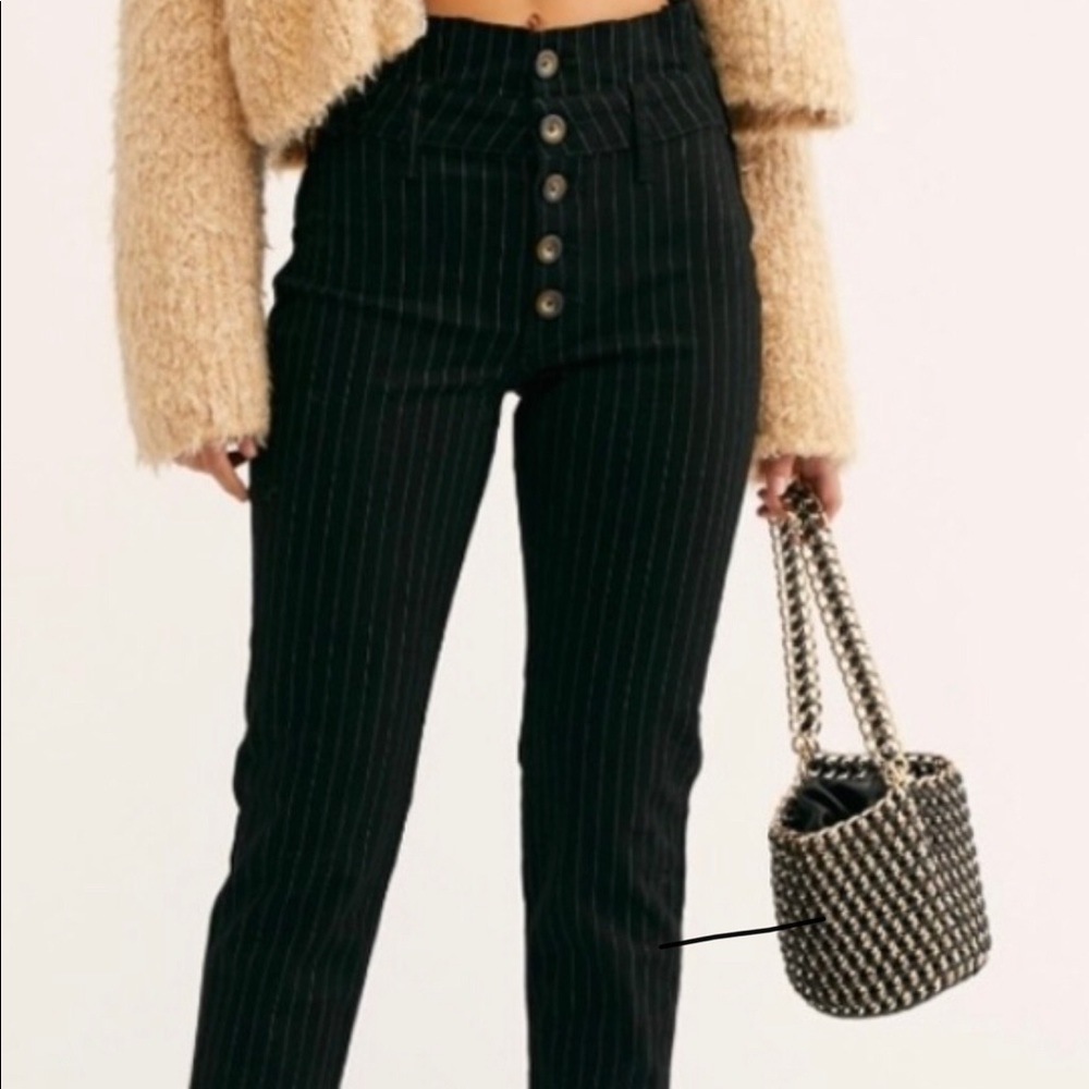 Free People | Montella Pinstripe Crop Pant | 8